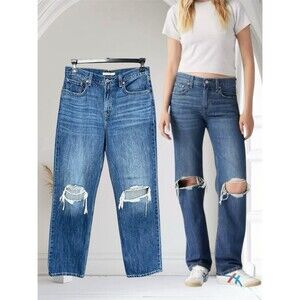 Levi’s Low Pro Straight Women’s Distressed Blue Jeans Size 29